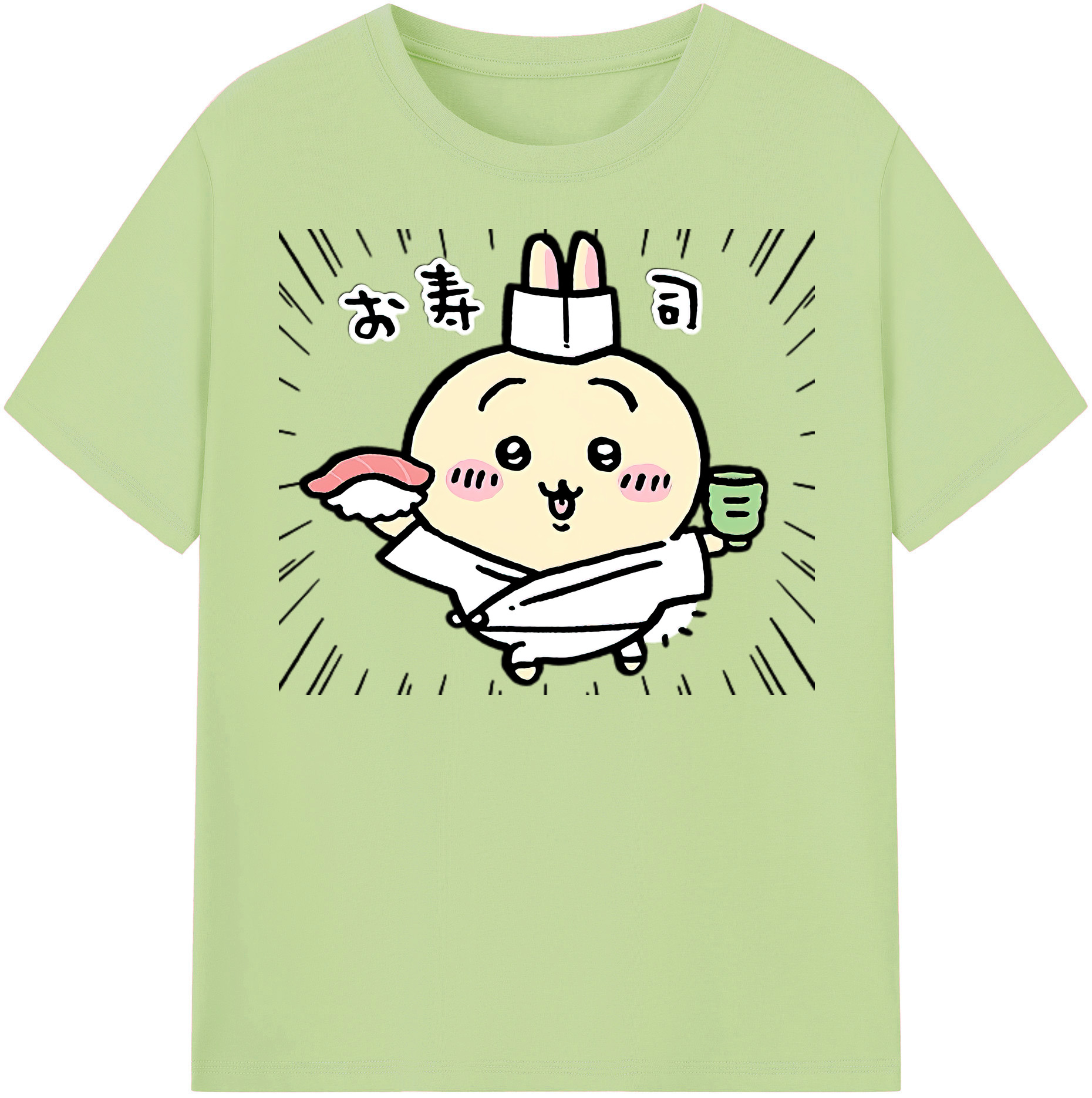 （画像用） ちいかわ うさぎ Chii-kawa usagi 綿100％半袖Tシャツ（フロントプリント）